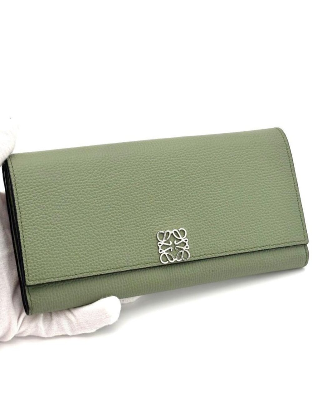 Loewe Wallet Anagram Continental Green